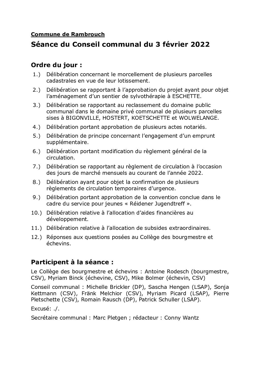 Rapport du conseil communal du 03.02.2022 FR