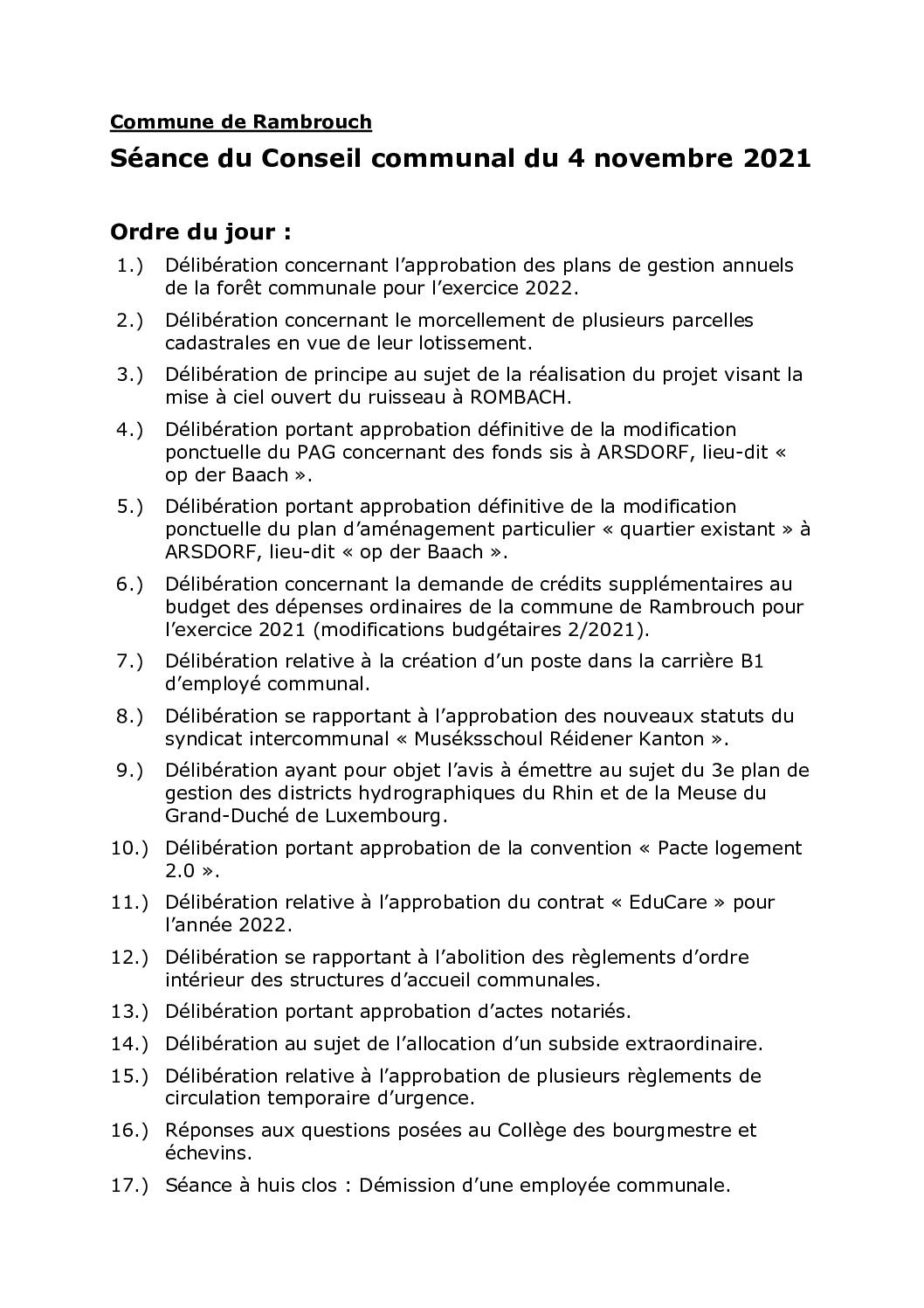 Rapport du conseil communal du 04.11.2021 FR